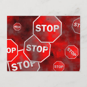 Grunge Stop Signs Briefkaart