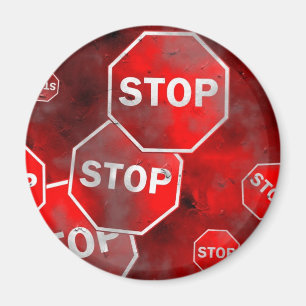Grunge Stop Signs Magneet