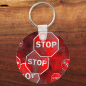Grunge Stop Signs Sleutelhanger (Voorkant)