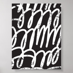 Grunge Street Graffiti Scribble – Urban Abstract W Poster