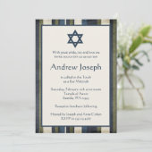 Grunge Stripes Bar Mitzvah Invitation (Debout devant)