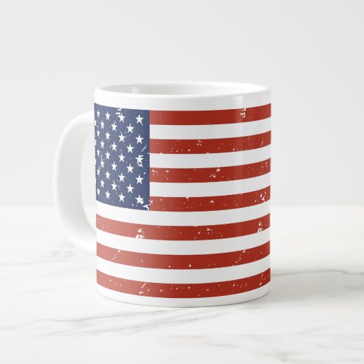 Grunge Style American Flag Jumbo Mok (Voorkant links)