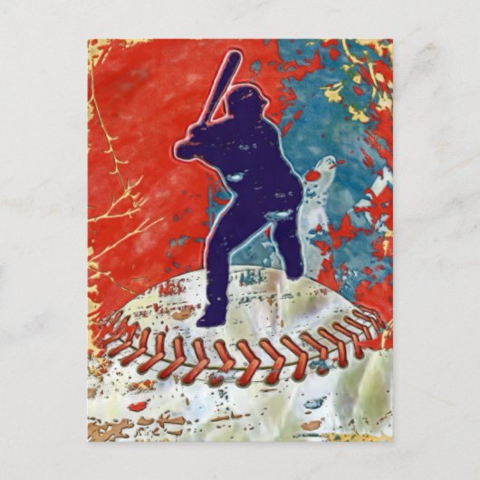 Grunge Style Baseball-ontwerp Briefkaart (Voorkant)