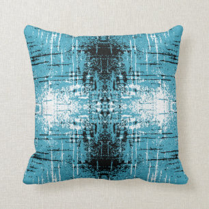 Grunge Style Blauwgroen Abstract. Kussen