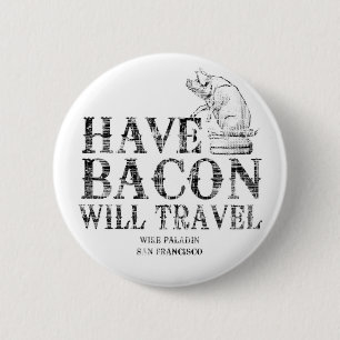 Grunge Style heeft Bacon op reis Ronde Button 5,7 Cm