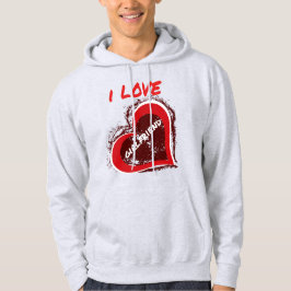 Grunge Style I Love My Girlfriend Heart Design Hoodie
