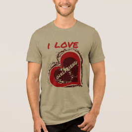 Grunge Style I Love My Girlfriend Heart Design Tri-Blend Shirt