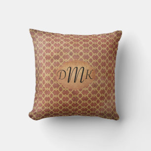 Grunge Style Monogram Sierkussen Roest / Goud