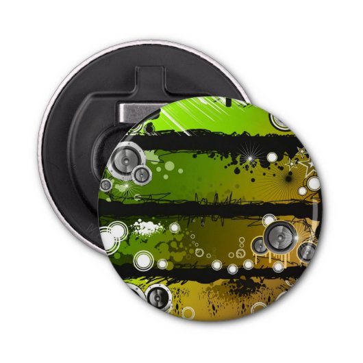 Grunge Style Music Banner Button Flesopener (Voorkant)