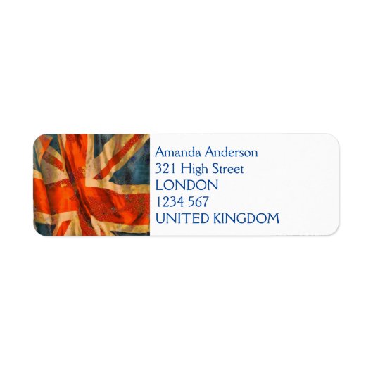 Grunge Style Union Jack British Flag Illustration Etiket (Voorkant)