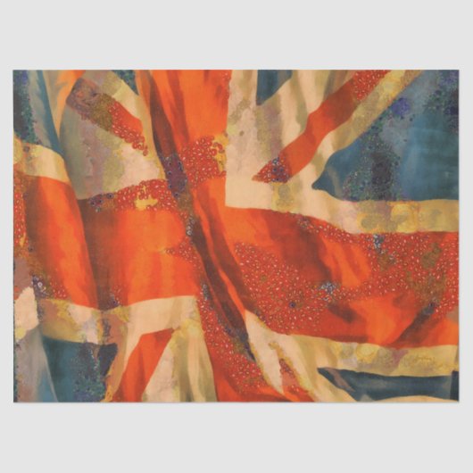 Grunge Style Union Jack British Flag Waving Tissuepapier (Voorkant)
