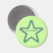 Grunge Superstar Magnet, Blauwgroen Magneet (Voorkant / Achterkant)