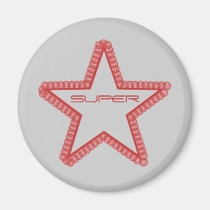 Grunge Superstar Magnet, Red Magneet