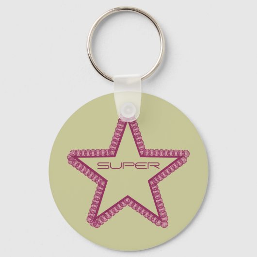 Grunge Superstar-Sleutelhanger, Fuchsia Sleutelhanger (Voorkant)