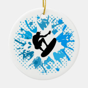 Grunge surfer keramisch ornament