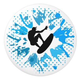 Grunge surfer keramische knop