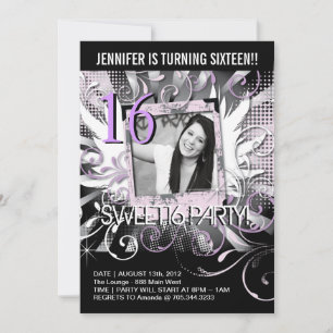 Grunge Sweet sixteen Invitation