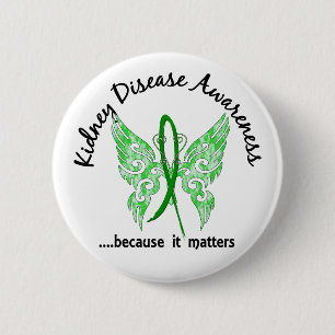 Grunge Tattoo Butterfly 6.1 Nierziekte Ronde Button 5,7 Cm