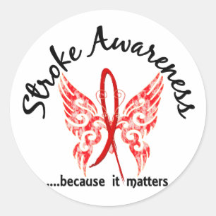 Grunge Tattoo vlinder 6.1 Stroke Ronde Sticker