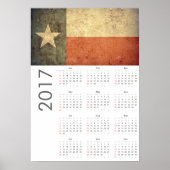Grunge Texas Vlagkalender 2017 Poster (Voorkant)
