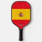 Grunge texture Spaanse vlag monogram name Pickleball Paddle (Achterkant)