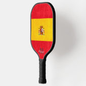 Grunge texture Spaanse vlag monogram name Pickleball Paddle (Links)