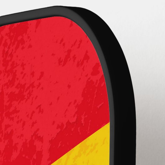 Grunge texture Spaanse vlag monogram name Pickleball Paddle (Links Detail)