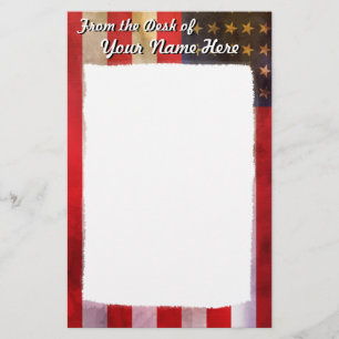 Grunge Textured American Flag Briefpapier