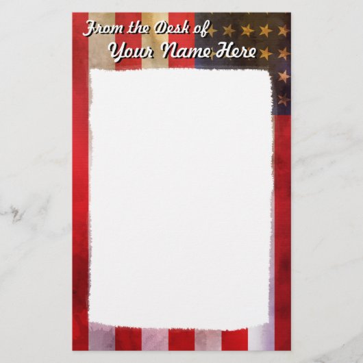 Grunge Textured American Flag Briefpapier (Voorkant)