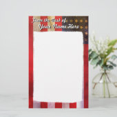 Grunge Textured American Flag Briefpapier (Staand voorkant)