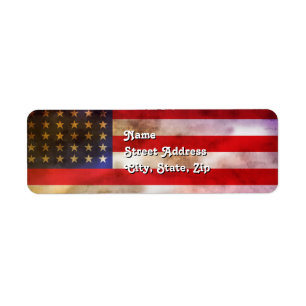 Grunge Textured American Flag Etiket