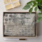 Grunge Tissue Paper with Letters and Numbers Tissuepapier (Geschenk)