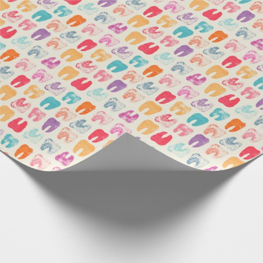 Grunge Tooth Pattern Cadeaupapier (Hoek)