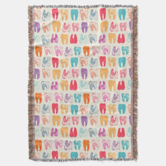 Grunge Tooth Pattern Deken (Voorkant Verticaal)