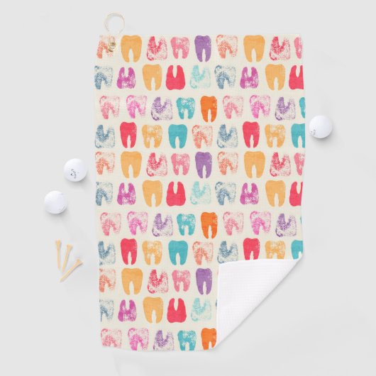 Grunge Tooth Pattern Golfhanddoek (Insitu)