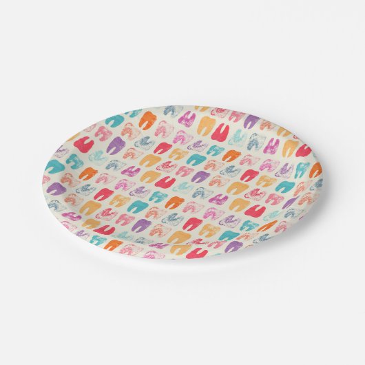 Grunge Tooth Pattern Papieren Bordje (Gekanteld)