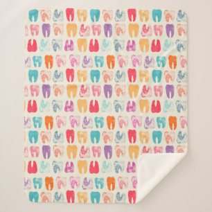 Grunge Tooth Pattern Sherpa Deken