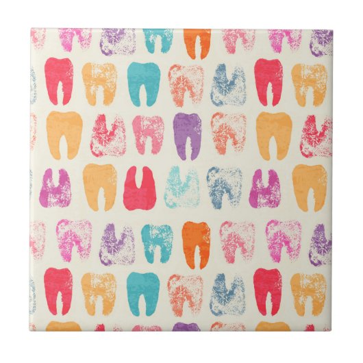 Grunge Tooth Pattern Tegeltje (Voorkant)