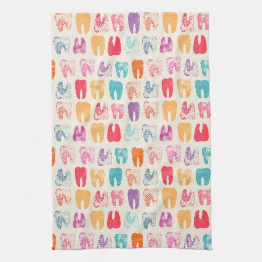 Grunge Tooth Pattern Theedoek (Verticaal)