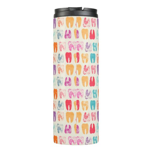 Grunge Tooth Pattern Thermosbeker (Achterkant)