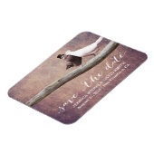 Grunge Trouwduiven Vogels Save the Date Magneet (Linkerzijde)