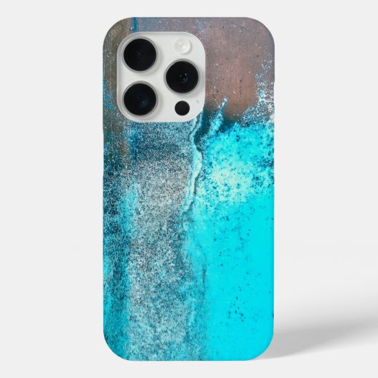 Grunge Turquoise getextureerd Abstract Case-Mate iPhone Case (Achterkant)