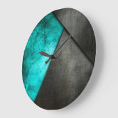 Grunge Turquoise Metal Round Clock Grote Klok (Hoek)