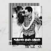 GRUNGE TYPOGRAFIE SAVE THE DATE FOTO AANKONDIGING (Voorkant / Achterkant)