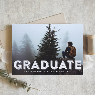 Grunge Typographie Photo Graduation Invitation