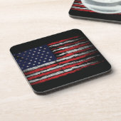 Grunge U.S.A vlag Bier Onderzetter (Linkerzijde)