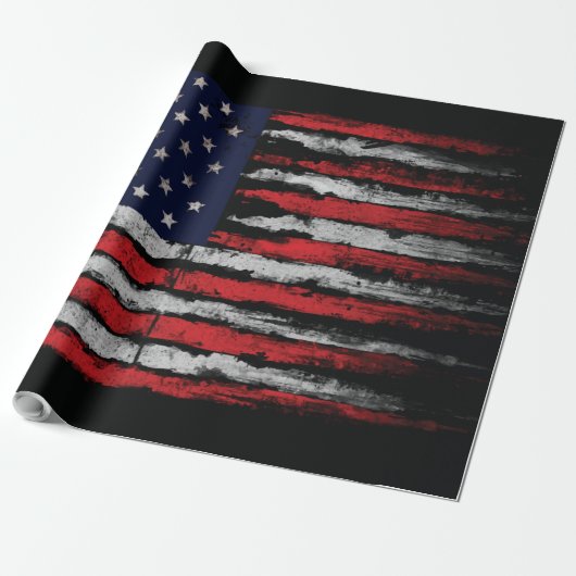 Grunge U.S.A vlag Cadeaupapier (Uitgerold)
