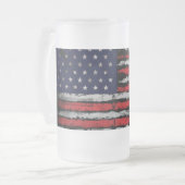 Grunge U.S.A vlag Matglas Bierpul (Voorkant links)