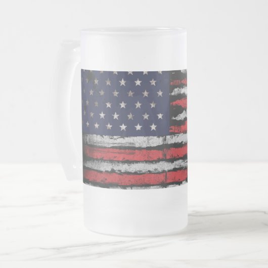 Grunge U.S.A vlag Matglas Bierpul (Voorkant links)