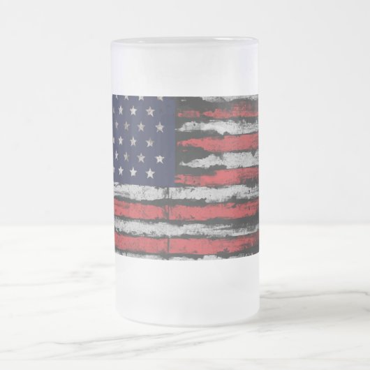 Grunge U.S.A vlag Matglas Bierpul (Center)